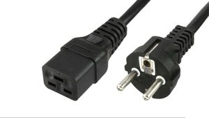 Cable de alimentación Schuko Macho - SFO IEC C19 Negro - 3 m