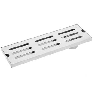 Canaleta de desagüe 10x30cm con rejilla en acero inoxidable mate