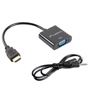 Adaptador de Lanberg HDMI macho a VGA hembra con mini Jack hembra 20 cm