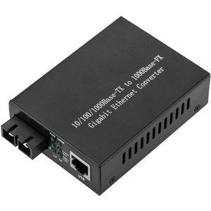 Conversor de fibra óptica 1000 Mbps monomodo de SC a RJ45 a 20Km