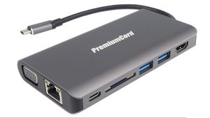 Cable adaptador USB 3.1 Macho a RJ45/VGA/HDMI/2 x USB3.0/SD Card/USB 3.1 Hembra 0.20m