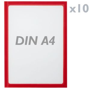 Marco magnético flexible rojo A4 para letreros con imán (10 unidades)