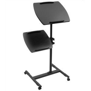 Carrito para proyector y ordenador portátil. Soporte negro para notebook con ruedas