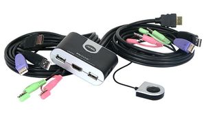 Conmutador KVM HDMI 1080P USB con cables incluidos 1.8m