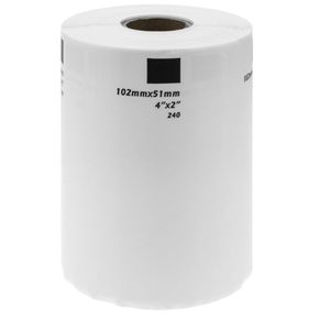 Rollo bobina de 600 etiquetas adhesivas compatibles con Brother DK-11240 102x51mm