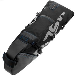 Bolsa de sillín de bicicleta de 10 litros. Maleta para ciclismo de lona negra impermeable