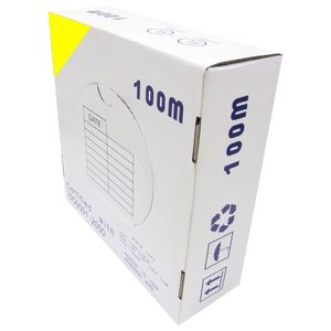 Bobina de cable de red ethernet Cat. 6 FTP CCA de 100 m rígido de color amarillo