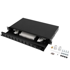 Patch panel para rack 19" 1U 12 SC duplex o LC quad