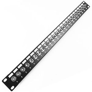 Patch panel de 24 puertos BNC hembra para rack 19"