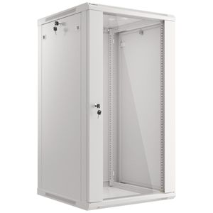 Armario Rack mural 19" 22U F600 600x600x1085mm pared desmontado DIY blanco Lanberg