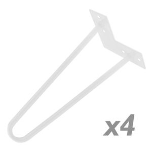 Pies para mesa y mueble Patas en acero 2 varillas 41 cm blanco 4-pack