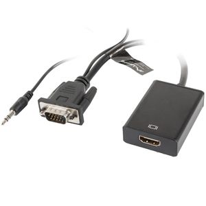 Adaptador de Lanberg VGA macho con mini Jack macho a HDMI-A hembra 20 cm