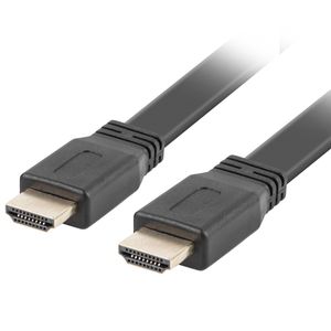 Cable HDMI 2.0 con conector tipo A macho a conector tipo A macho Ultra HD 4k Plano 1.8m negro