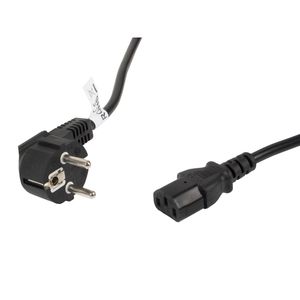 Cable de alimentación de Lanberg CA-C13C-11CC-0050-BK Schuko CEE 7/7 hembra a IEC320 C13 5 m