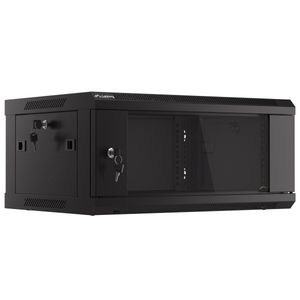 Armario Rack mural 19" 4U F450 600x450x277mm pared desmontado DIY negro Lanberg