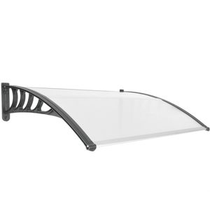 Tejadillo de protección 120x90cm Marquesina para puertas y ventanas negro