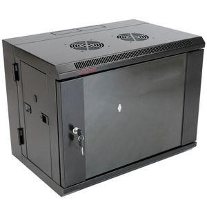 Armario rack mural 19" pivotante 9U 600x400x520mm pared SOHORack de RackMatic
