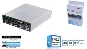Lector de tarjetas 3.5" interno Akasa USB 3.0 x 2 + 2.0 x 3 + ESata