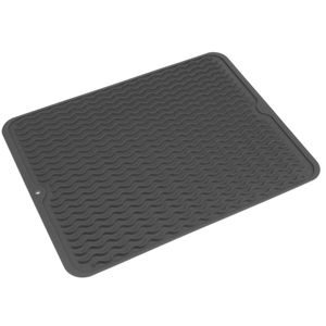 Alfombrilla escurreplatos de silicona 405x307 mm gris