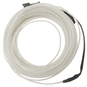 Cable electroluminiscente blanco-azul de 1.3mm en bobina 5m de cable con pilas