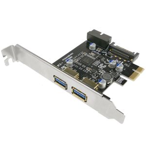Tarjeta PCIe a SuperSpeed USB 3.0 con 2 puertos externos y 1 interno de 19 pines