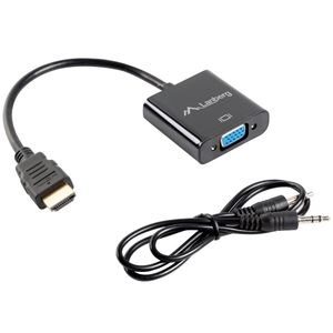 Adaptador de Lanberg HDMI macho a VGA hembra con mini Jack hembra 20 cm