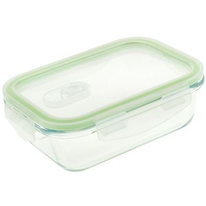Recipiente para alimentos hermético de cristal con válvula activa de 600 ml