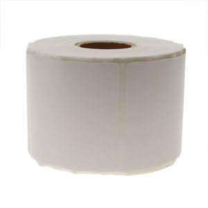 Rollo bobina de 600 etiquetas adhesivas para impresora térmica directa 50.8x50.8mm