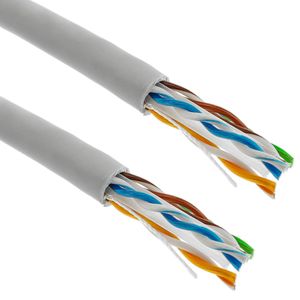 Bobina de cable de red ethernet Cat. 6 UTP de 100 m rígido de color gris