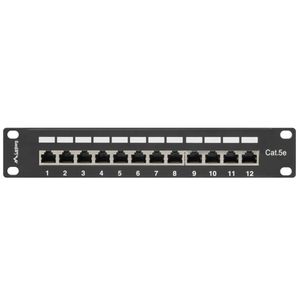 Patch panel 10" de 12 RJ45 Cat.5E FTP 1U Lanberg PPF5-9012-B