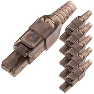 Conector UTP Cat.6 RJ45 macho crimpado automático pack 6 unidades