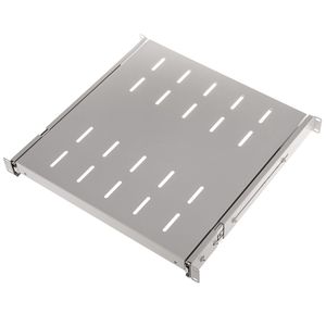 Bandeja telescópica ajustable para armario rack 19" de 1U y fondo 450mm blanco