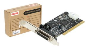 Tarjeta PCI Longshine 2 puertos serie RS-232 con alimentación 5V/12V y bajo perfil