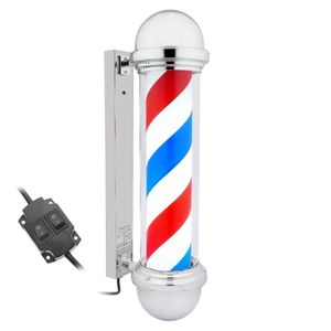 Poste de barbero luminoso y giratorio para peluquerías de 155 x 650 mm