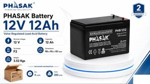 Batería PHASAK  12V 12Ah VRLA AGM