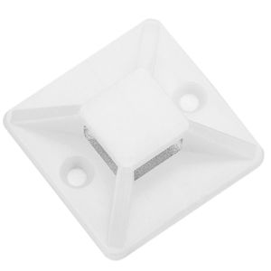 Pack de 100 bases blancas autoadhesivas 20x20mm para bridas de 5mm