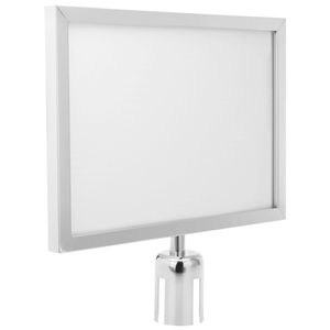 Portacarteles A3 color plata para poste separador