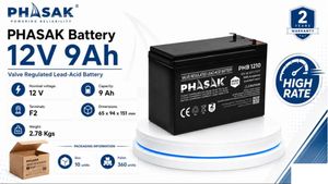 Batería Phasak High Rate 12V 9Amp  Certificación Eurobat 10/12 años VRLA AGM