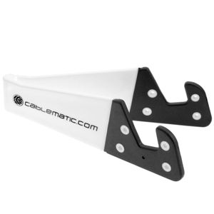 Soporte para teléfono móvil y tablet. Peana blanca plegable y portátil