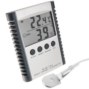 Termómetro e higrómetro con sensor doble interior exterior DW-0204