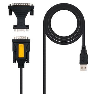 Cable conversor USB a RS232 1.8 metros de USB tipo A macho a RS232 DB9/DB25 macho