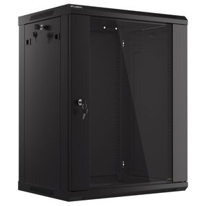 Armario Rack mural 19" 15U F450 600x450x779mm pared desmontado DIY negro Lanberg
