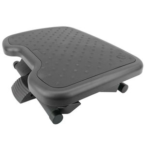 Reposapiés con plataforma ajustable de plástico negro 460 x 340 mm goma 3 niveles