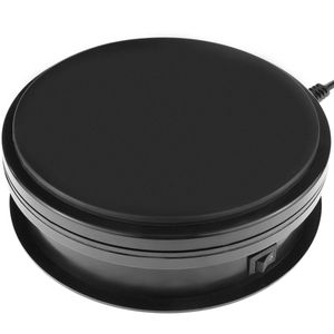 Base giratoria eléctrica de 15 cm. Plataforma rotatoria de color negro