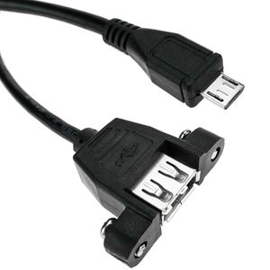 Cable USB 2.0 para fijación a panel microUSB macho a USB A hembra