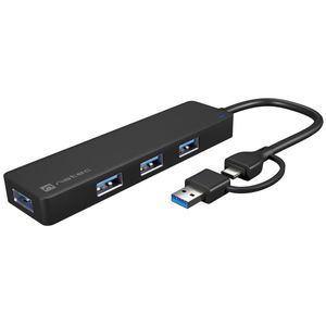 Hub USB tipo A 3.0 de 4 puertos negro Natec Moth NHU-1342