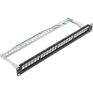 Patch panel FTP para rack 19 para 24 keystone 110 con peine