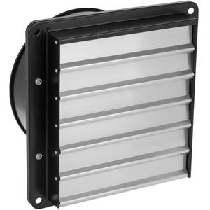 Extractor de aire de 250 mm para ventilación industrial 2550 rpm negro con sistema de lamas antirretorno