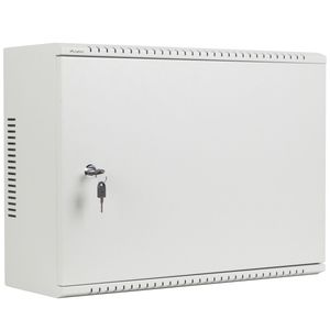 Rack19 mural 4U vertical y 3U horizontal con DIN F200 540x200x400 puerta metálica color blanco Lanberg