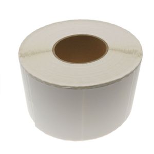 Rollo bobina de 1200 etiquetas adhesivas para impresora transferencia térmica 101.6x101.6mm